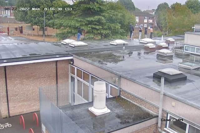Children climbing on rooftops on CCTV. Picture: Hampshire Constabulary