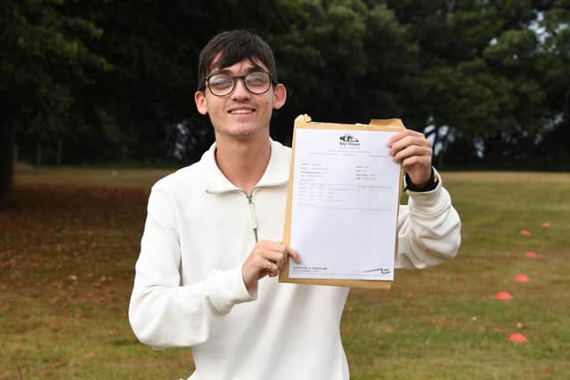 Josh Hills, 18, who earned A*s in maths, further maths, chemistry and physics and who is off to Cambridge to study natural sciences 
Picture: Paul Jacobs