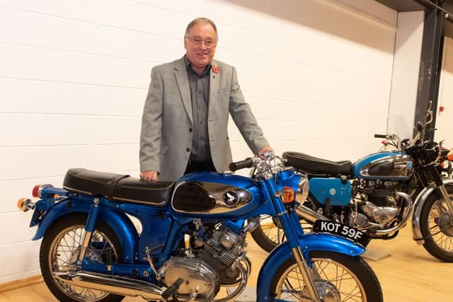Dennis Miles, who worked at the dockyard from 1966 until retirement, is also a huge motorcycle enthusiast. Picture Credit: Keith Woodland