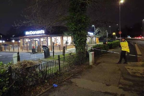 Police have cordoned off Cosham McDonald's as they investigate a serious incident.