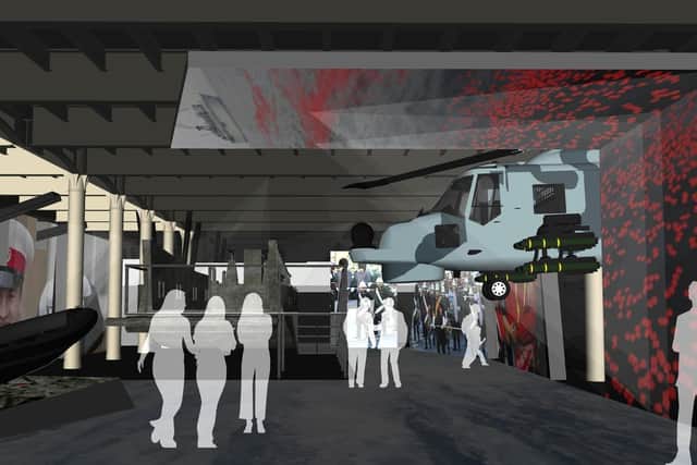 Real kit like a helicopter and rigid raider will dominate a gallery in the Royal Marines Museum, Portsmouth Historic Dockyard 