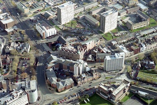 An aerial view of St Michaels Road, Portsmouth  in 1998.