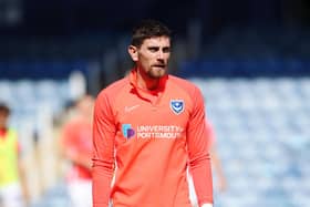 Former Pompey keeper Luke McGee has received an apology after missiles were thrown at him during Tranmere's trip to Crawley. Picture: Joe Pepler