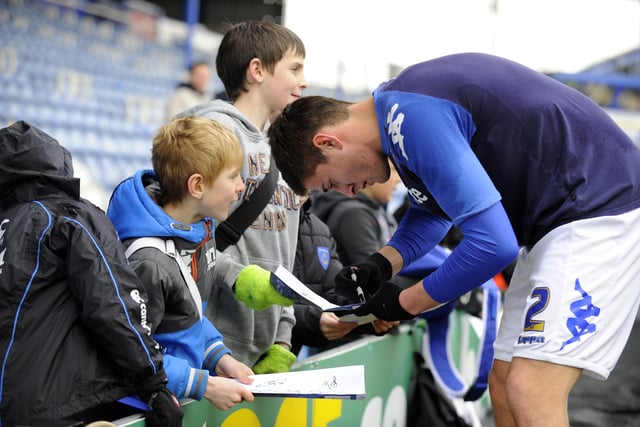 Joel Ward signs autographs at Fratton Park in 2012