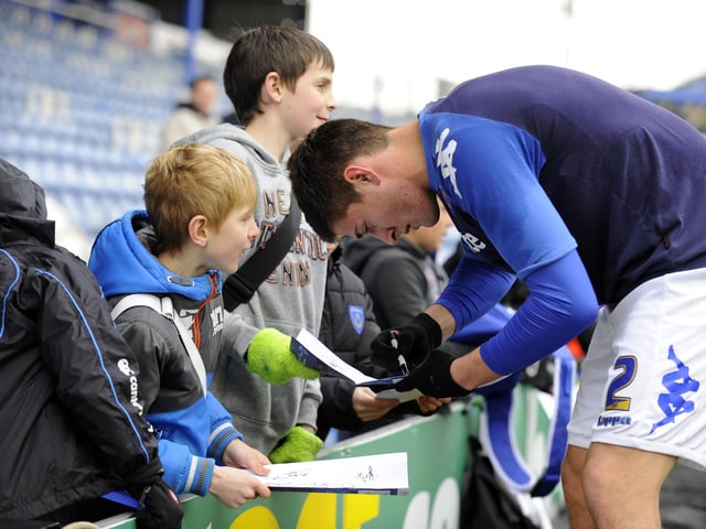 Joel Ward signs autographs at Fratton Park in 2012
