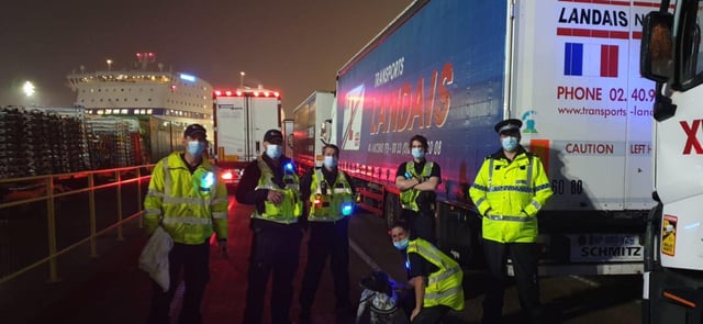 Police and Border Force at Portsmouth International Port