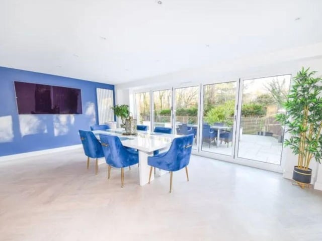 This property comes with five bedrooms, three bathrooms and three reception rooms as well as a spacious garden and parking.