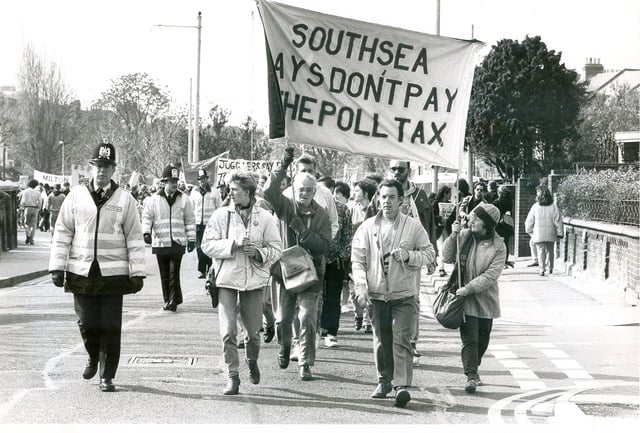 Portsmouth poll tax demo in April 1990. The News PP168