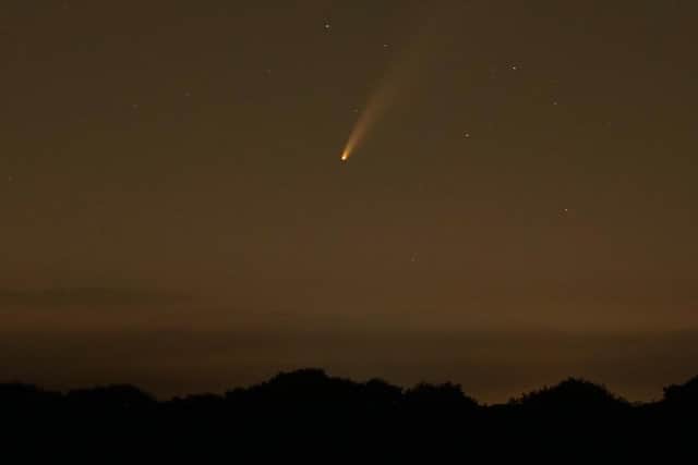 Neowise comet above Titchfield Haven, Hillhead.