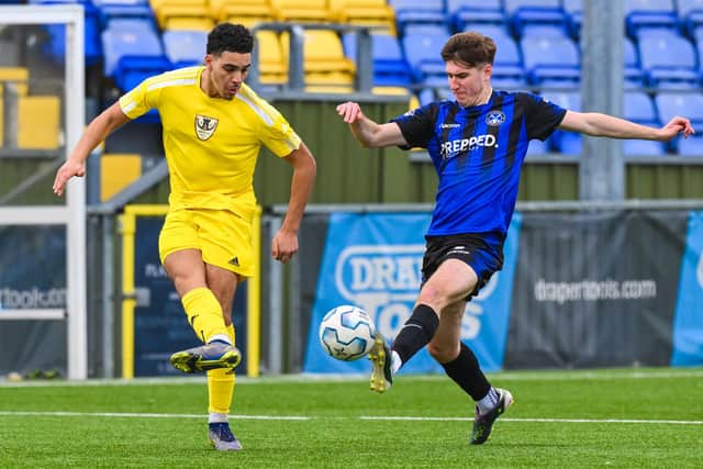 Clanfield (blue/black) v Winchester Castle. Picture by Richard Murray