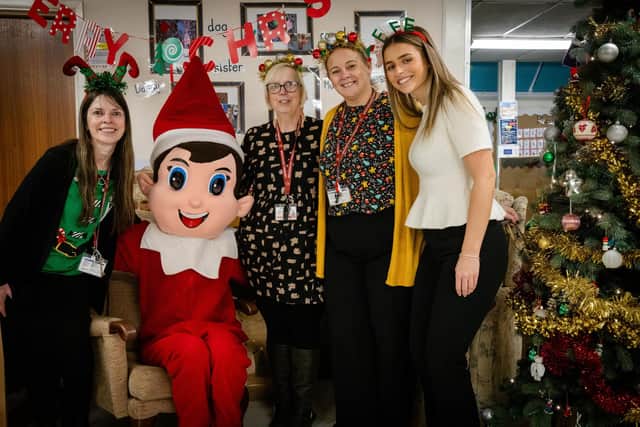 This year, as well as the photo opportunities, the Elf arrived with a £1,000 cheque, which the school have said they will be using to fund a pop-up pool for a further course of swimming lessons next spring.