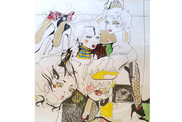 Anna fashion illustration which led to her working for BBC World Service and designing a collection for Topshop. Picture: Rita Wright