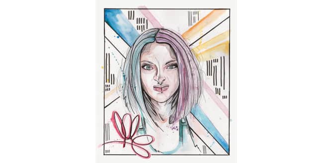 The cover of Your Face Is An Album, a charity tribute album in memory of Porsche 'Pops' McGregor-Sims, who died at 27 two weeks after being diagnosed with cervical cancer. Artwork by Samo White