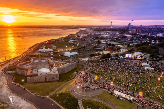 Drone footage captures sunset at Victorious Festival on Day 2. Picture: Marcin Jedrysiak