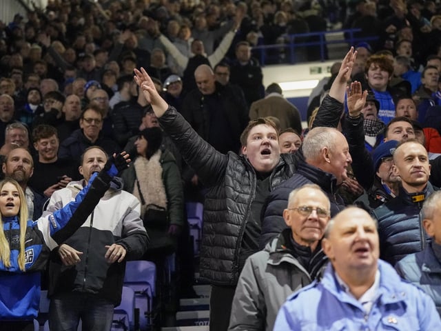 A crowd of 20,295 witnessed Pompey's 3-1 win against PNE at Fratton Park.