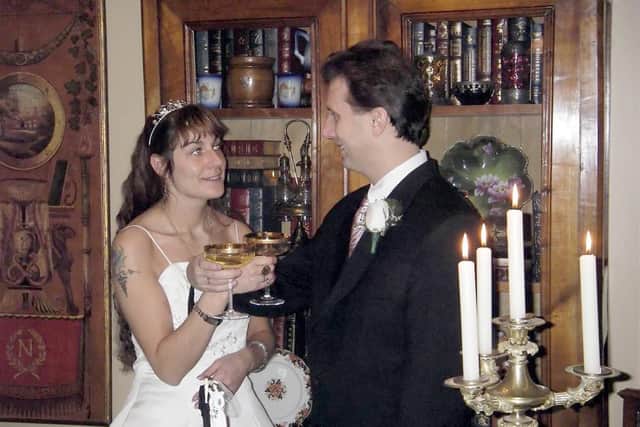 Dean Kellogg and his wife Shirley on their wedding day on December 31, 2005.