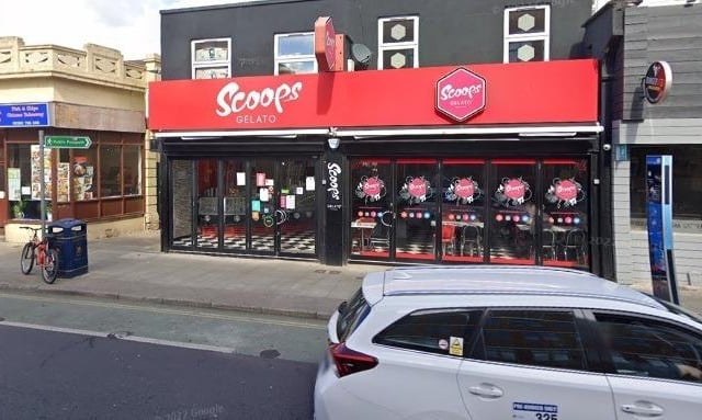 Scoops Gelato, Southsea, has a Google rating of 4.1 with 716 reviews.