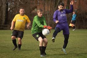 Action from AFC Tamworth's 7-2 victory over Gosham Rangers in Division Two of the City of Portsmouth Sunday League. Picture: Keith Woodland