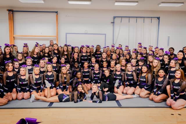 The Portsmouth Phoenix cheerleading team from the Uniersity of Portsmouth