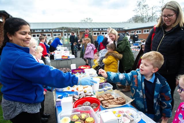 Mini Military Club bake sale for Ukraine on Monday at Wallisdean Junior School, Fareham. Picture: Habibur Rahman