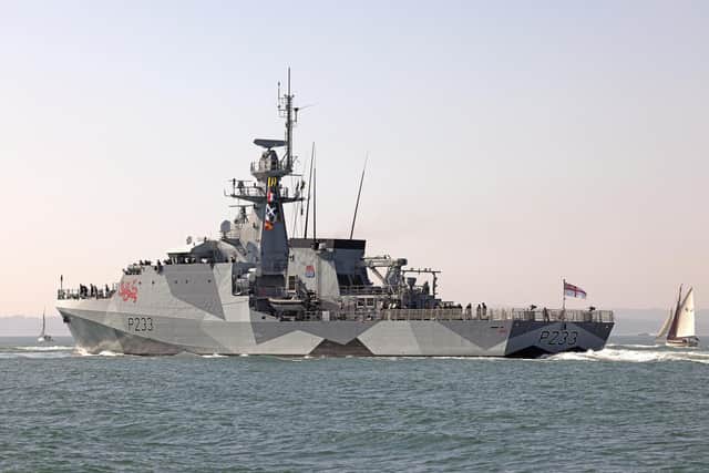 Pictured: HMS Tamar leaves HMNB Portsmouth to be forward deployed in the Indo-Pacific Region.