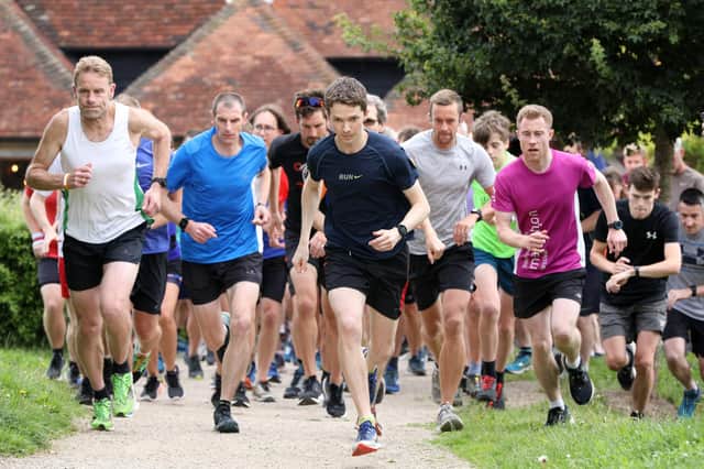 Runners set off in the Fareham parkrun last weekend. Picture: Chris Moorhouse (jpns 310721-05)