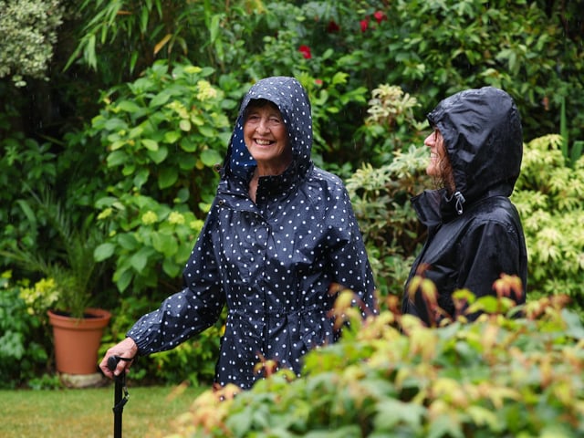 Visitors brave the wet Sunday afternoon weather as they tour the gardens.

Picture: Stuart Martin (220421-7042)
