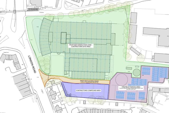 Demolition plans submitted to Portsmouth City Council for The News Centre in Hilsea. Credit: First Bus