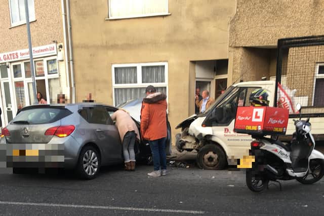 Photo from the scene of the crash in New Street East, Buckland. Picture: Contributed