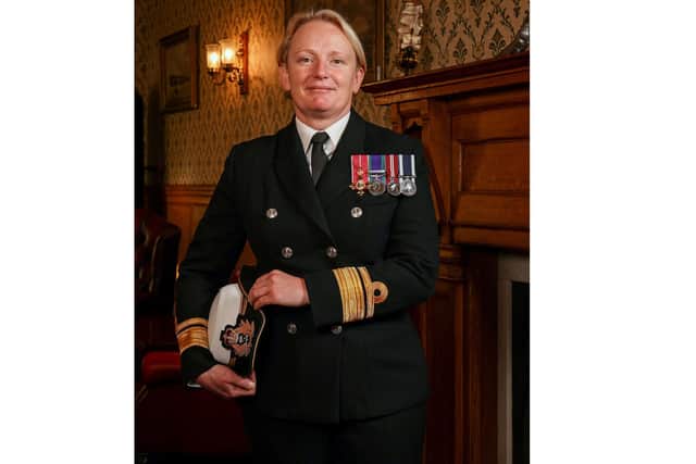 Rear Admiral Jude Terry in HMS Excellent Wardroom