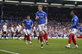 Rob Atkinson celebrates his last-gasp Pompey leveller to earn them a point in the 2-2 draw with Derby. Picture: Jason Brow/ProSportsImages