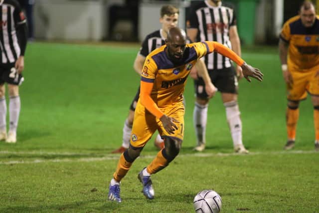 Bedsente Gomis runs up to take his penalty. Pic: Kieron Louloudis.