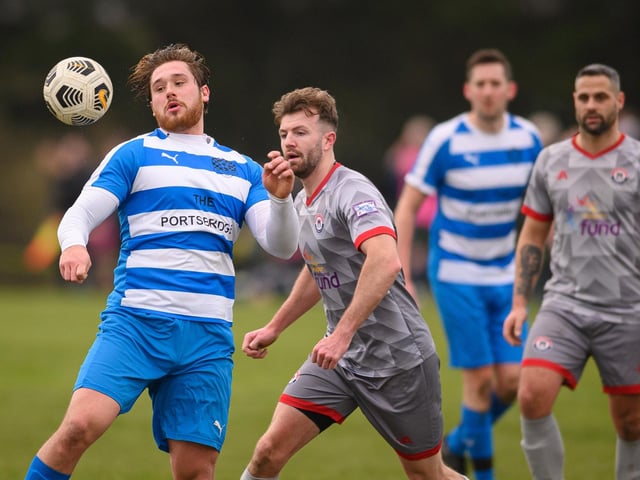 Gosham Rangers (grey) v AC Copnor. Picture: Keith Woodland