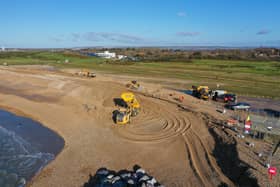 Beach replenishment at Hayling Island West Beach. Brian Bracher/Compass Aerial Photography