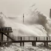 A huge weathers batters Portsmouth during Storm Eunice