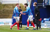Ben Close comes on for Portsmouth's Andy Cannon