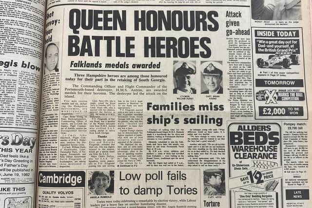The headlines from June 4, 1982 to mark the 40th anniversary of the Falklands War