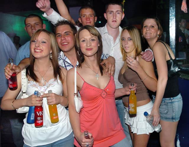 Clubbers having a good time at Time & Envy nightclub at South Parade, Southsea in the 00s.
