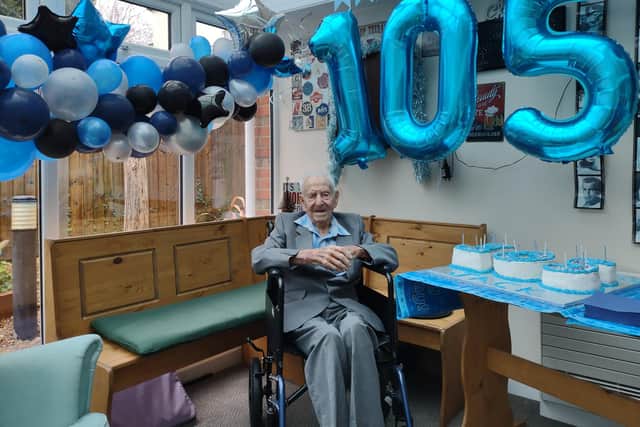 Jack Ruler on his 105th birthday. 