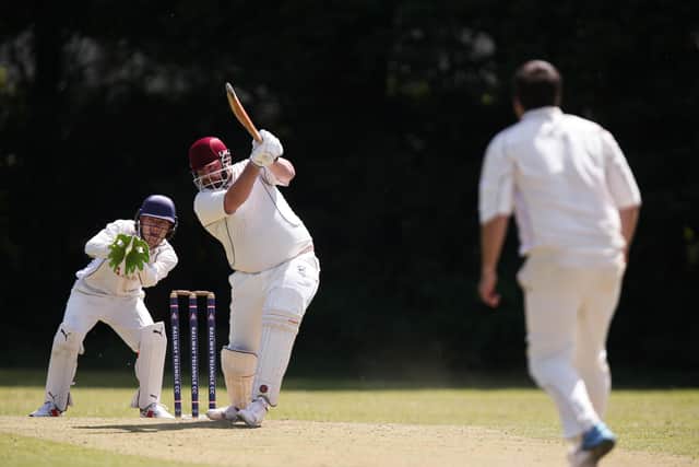 Alex Harris batting for Railway Triangle against Waterlooville 2nds. Picture: Chris Moorhouse