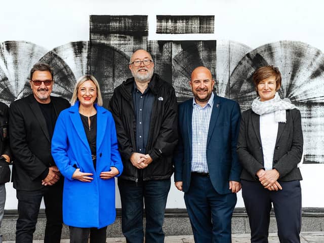 (left to right) James Ralls, Victorious Festival; Tim Rusby, Chair, Portsmouth Creates; Gemma Nicols, CEO Portsmouth Creates; Phil Gibby, Arts Council England; Steve Pitts, leader of Portsmouth City Council and Sarah Duckering, University of Portsmouth. Picture: Portsmouth City Council.