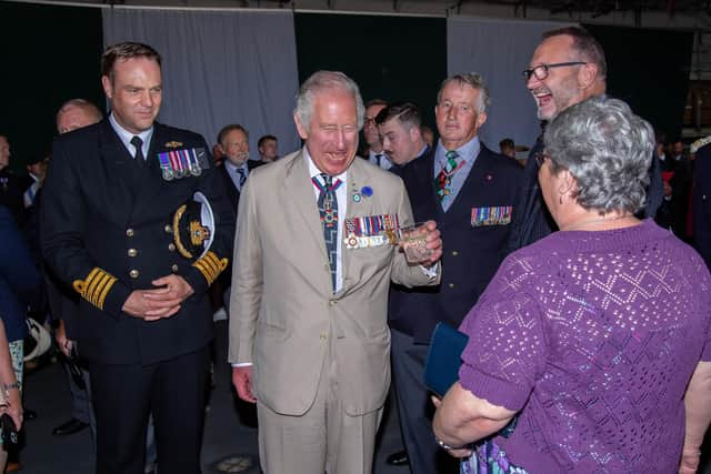 Prince of Wales and the Duchess of Cornwall are marking the 40th anniversary of the Falkland conflict on HMS Queen Elizabeth on Wednesday 20th July 2022

Picture: Prince of Wales greeting people on board the HMS QE

Picture: Habibur Rahman