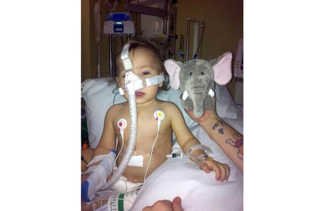 Andy Trevithick will be completing the distance of Everest by walking up and down his stairs. Andy's son Hudson Trevithick (now 6) has had 5 open heart surgeries.Pictured is: Hudson Trevithick.