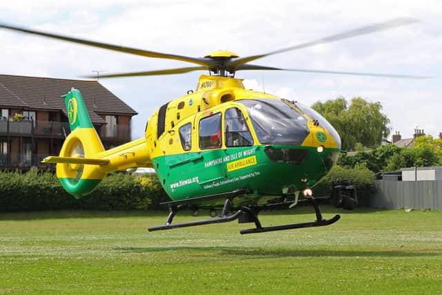 Hampshire and Isle of Wight Air Ambulance was called to Leigh Park on Monday
