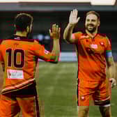 Brett Pitman, right, scored the winner on his Portchester league debut against Cowes. Picture by Daniel Haswell.