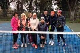 Stubbington v Fishbourne Ladies (from left): Sandra Turner, Karen McCulloch, Elaine Reed, Suzanne Johnson, Gilly Perrin, Debbie Jupe, Cress Williams, Tamsin Saunders