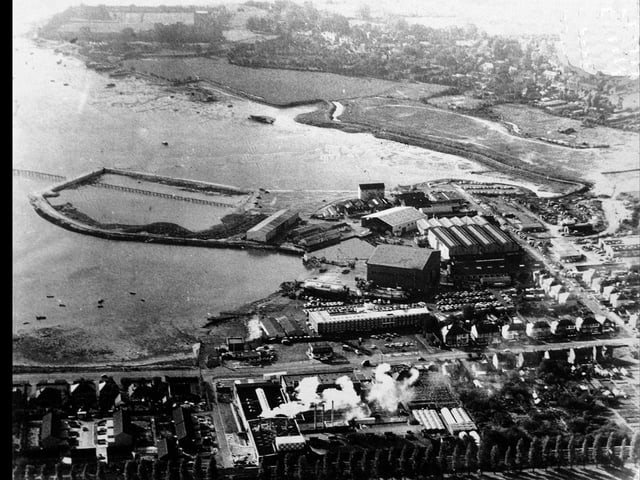 The Vosper Thornycroft yard at Portchester, about 1972