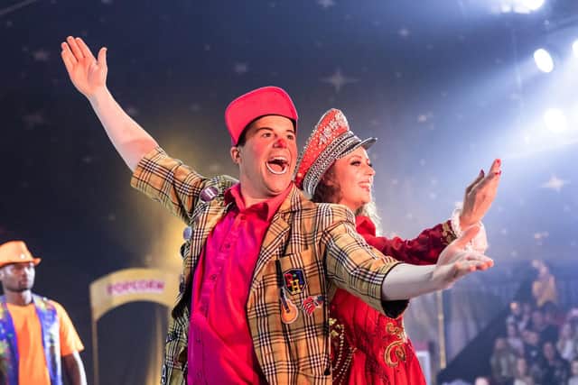 Mariksa Gandey and Buster Clown from Circus Starr.