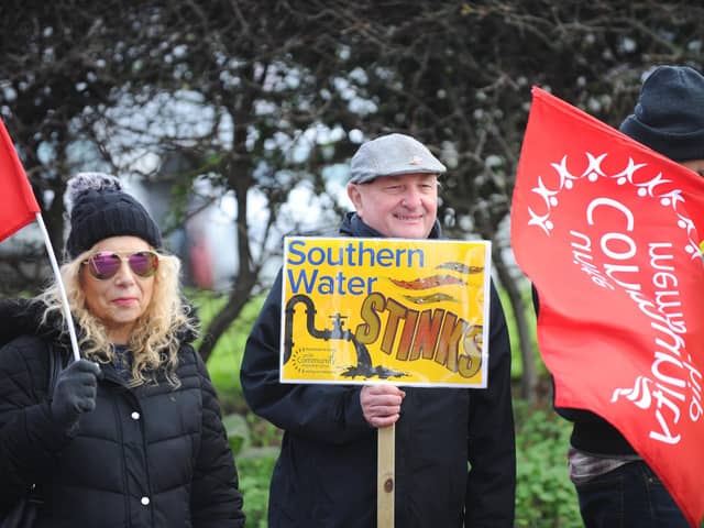 Last month saw protesters gather outside the Southern Water plant in Havant to demand more action on sewage discharges - and now regulator Ofwat has criticised the firm for falling short of expectations. 

Picture: Sarah Standing (241122-3034)