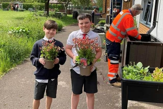 St Alban's School pupils in Havant  learning about sustainable drainage systems